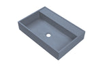 Ultra Modern concrete cement wash basin counter top Matt Black rectangle basin 2022