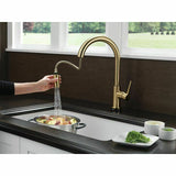 PVD Brushed Brass gold  finish Solid stainless steel Made kitchen Pull Out Spray function mixer swivel