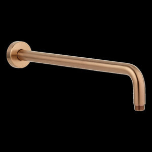 L shape wall shower arm 400 mm matte black brushed copper brass gold round