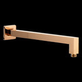 L shape wall shower arm 400 mm matte black brushed copper brass gold round