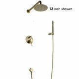 Burnished brass Gold WELS Round 300mm Dia Head Shower Mixer diverter Handset
