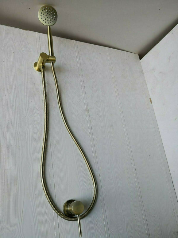 Brushed Brass gold  shower head set hand held head WELS Watermark handle up