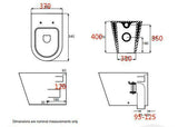 In Wall Concealed Cistern Toilet matte white Black Pan rimless s/s steel buttons