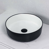 Matte Chrome silver Round 360 mm Dia top counter basin porcelain sink slim edge