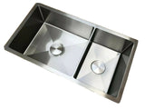 304 Square Stainless Steel Kitchen Sink Radius 5 mm double Bowl tap hole 83*45cm