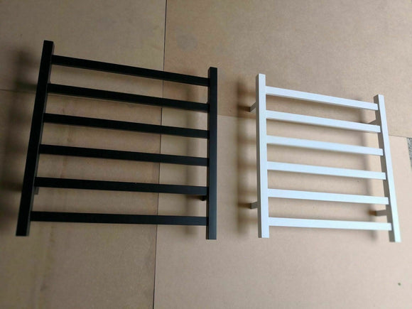 Matte Black  NON Heated Towel Rail rack  square  620 mm wide 650 h matte white