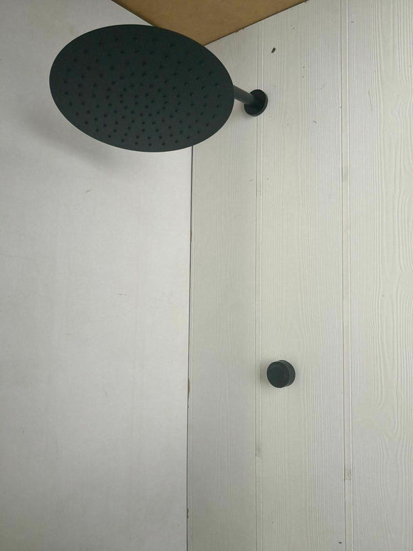 Matte Black shower head 300mm shower set wall ceiling arm progressive wall mixer
