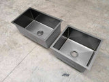 Burnished gunmetal Black stainless steel kitchen single sink trough 280 mm deep