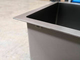 Burnished gunmetal Black stainless steel kitchen single sink trough 280 mm deep