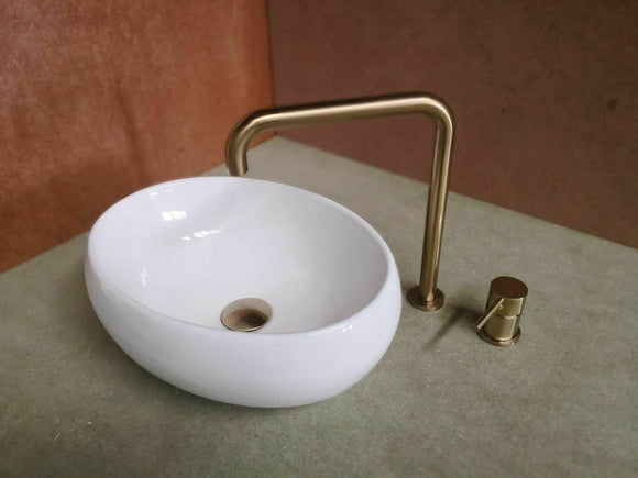 Porcelain white ceramic Round oval  Bowl Counter Top Basin Vanity SINK 410*310mm