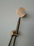 brushed Rose gold copper hand held shower head set round wall arm mixer*2 spout