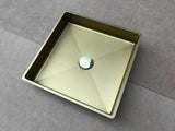 Brushed stainless steel under mount drop in insert wash basin sink hand made PVD