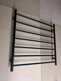 MATTE BLACK Non Heated Towel Rail rack round AU standard 850mm wide 8 bar