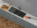 Burnished Brusehd Brass gold stainless steel double bowl kitchen sink with drainer r10 mm
