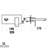 Matt Black square wall mixer with plate Bathroom Shower Bath Wall Mixer Faucet