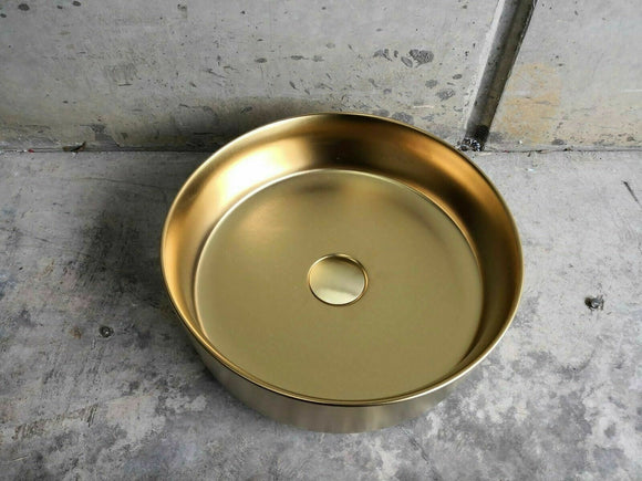 Matte Gold Round 360 mm on top counter basin porcelain sink