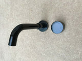 Round polished black Brass hot cold 1/4 turn wall tap faucet spout bling luxury