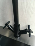 New Matte Black swivel spout kitchen cross turn bench top mount icon goose neck