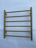 Burnished Brass Gold Copper Chrome NON Heated Towel Rail rack  Round square 6 bar