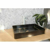 Burnished  Brushed gunmetal black bench top mount basin sink hand made PVD s/s
