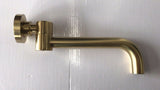 Cross Brushed Brushed gold hot cold Cross 1/4 turn wall tap faucet spout 150 mm