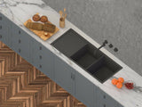 Burnished Brusehd Brass gold stainless steel double bowl kitchen sink with drainer r10 mm