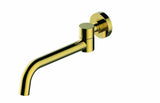 Cross Brushed Brushed gold hot cold Cross 1/4 turn wall tap faucet spout 150 mm