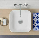 Gloss white square basin porcelain ceramic square 390*390*140 mm top counter
