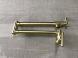 Brushed Brass Gold wall mount pot filler fold-able  tap cook top watermark colors available