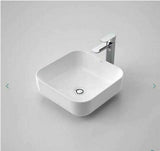 Gloss white square basin porcelain ceramic square 390*390*140 mm top counter