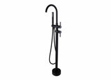 Free Standing Bath tub round Burnished brushed Gunmetal Mixer Spout hand held