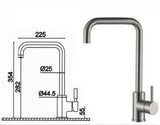 Matte Black stainless steel square neck kitchen mixer tap NO LEAD adjust aerator