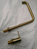 Burnished brass gold swivel spout kitchen mixer tap bench top mount two hole