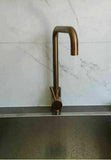 New Burnished brushed brass gold stainless steel square neck kitchen mixer tap