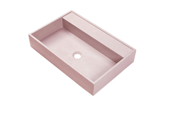 Ultra Modern concrete cement wash basin counter top Matt Pink Classic wall hung basin 2022