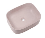 Ultra Modern concrete cement wash basin counter top Matt pink rectangle basin 2022