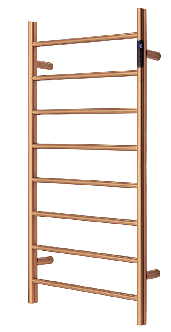Brushed rose gold Copper stainless steel Heated Towel Rail rack Round AU 1000*450mm Timer