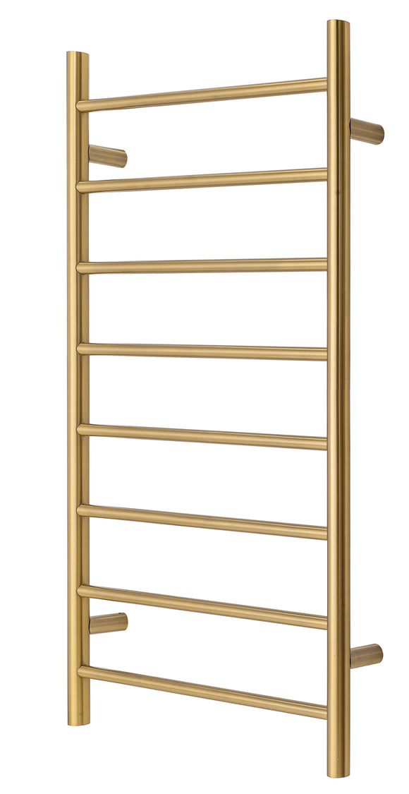 Brushed Brass Gold stainless steel Heated Towel Rail rack Round AU 1000*450mm No Timer
