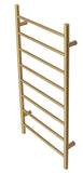 Brushed Brass Gold stainless steel Heated Towel Rail rack Round AU 650*450mm No Timer