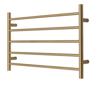 Brushed Brass Gold stainless steel Heated Towel Rail rack Round AU 510*850mm No Timer