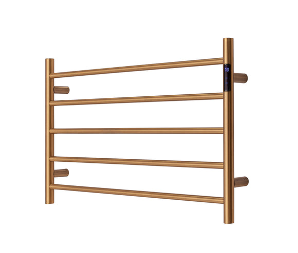 Brushed Rose Gold Copper stainless steel Heated Towel Rail rack Round AU 510*850mm Timer
