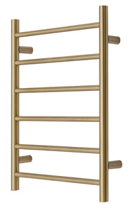 Brushed Brass Gold stainless steel Heated Towel Rail rack Round AU 650*450mm No Timer