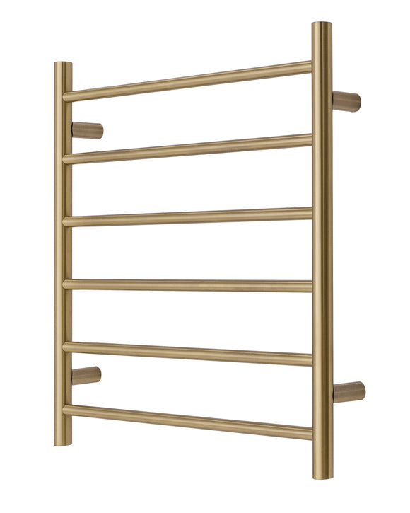Brushed Brass Gold stainless steel Heated Towel Rail rack Round AU 650*620mm No Timer