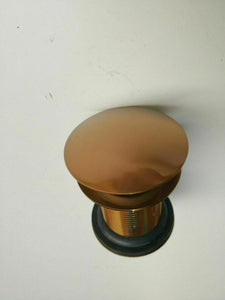 Brushed Copper 32mm Pop Up Overflow Waste Basin Vanity Sink Push Plug Drain