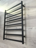 BLACK MATTE Heated Towel Rail rack Square AU standard square 8 bar 1000 mm wide