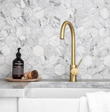 PVD Brushed brass gold finish stainless steel Made kitchen mixer swivel