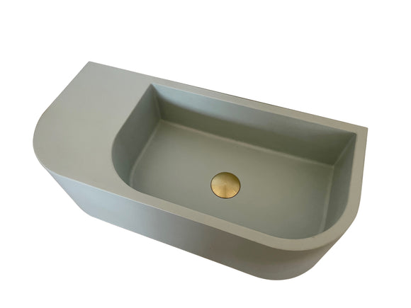 Ultra Modern concrete cement wash basin counter top Wall Hung Basin Matt Mint Green 2022