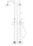 Marine Grade 316s Full Solid stainless steel Made Free Standing  shower set with hand held shower head