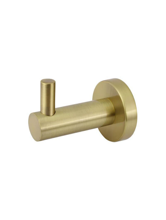 Brushed Burnished Brass Gold robe hook round classic