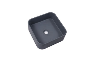 Ultra Modern concrete cement wash basin counter top Matt Dark Grey Square basin 2021